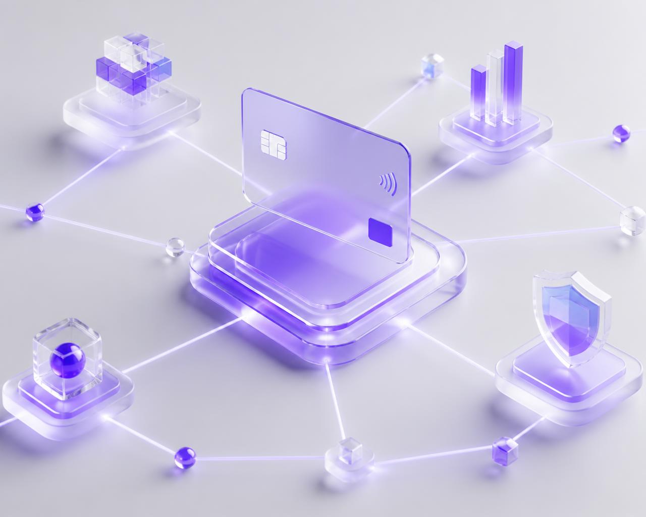 Abstract visualisation of a secure digital payment network